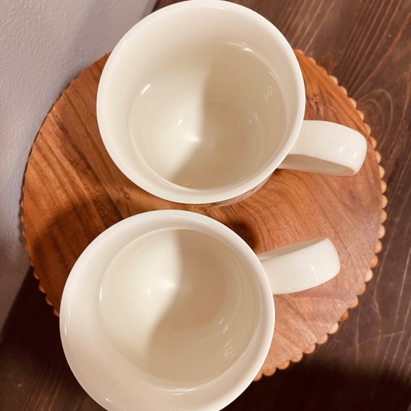 Dansk International Design Tjorn Dinnerware Green Flora 12 oz Coffee Mugs Cream - Picture 5 of 5